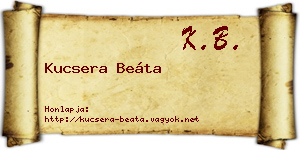 Kucsera Beáta névjegykártya