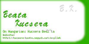 beata kucsera business card